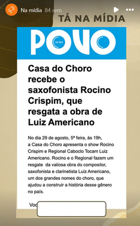 Apresentação anterior do espetáculo